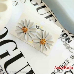گوشواره استیل مینیمال زنانه مدل فانتزی گل بابونه کد GSH151208W