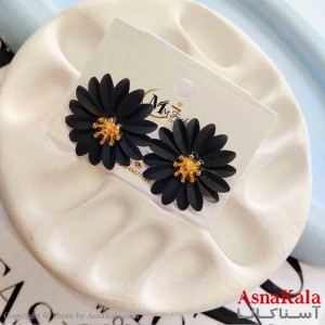 گوشواره استیل مینیمال زنانه مدل فانتزی گل مشکی کد GSH151209W