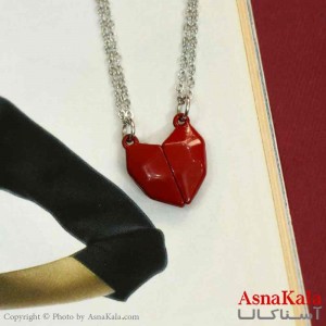 گردنبند ست دونفره  قلب قرمز  کد GNB161372W