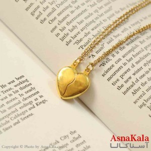 گردنبند ست دونفره  قلب طلایی  کد GNB161384W