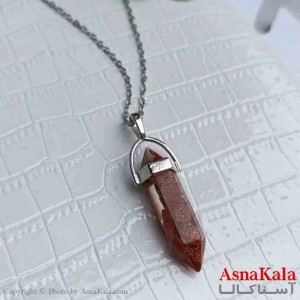 گردنبند زنانه استیل مدل سنگ منشور  کد GNB161394W