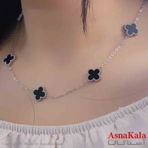 گردنبند زنانه شیک استیل مدل ونکلیف مشکی کد GNB161398W