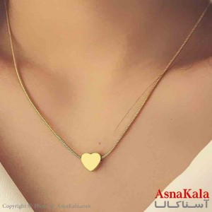 گردنبند زنانه شیک استیل مدل قلب طلایی کد GNB161402W