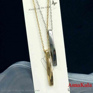 گردنبند ست دونفره استیل مدل پیچی کد GNB161411W