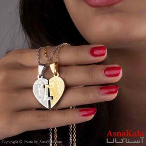 گردنبند ست دونفره  مدل قلب نیمه  کد GNB161421W