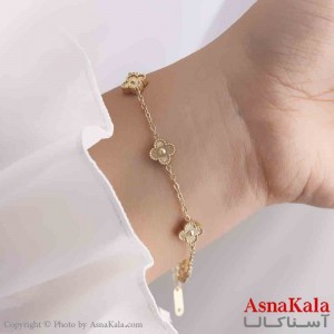 دستبند زنانه پینترستی مدل ونکلیف طلایی کد DSB18914W