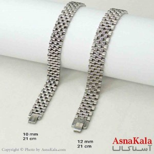 دستبند اسپرت مدل رولکس استیل نقره ای  کد DSB18932W