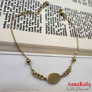 دستبند زنانه پینترستی استیل مدل زنجیری طلایی  کد DSB18939W