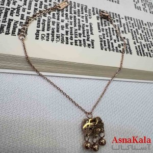 دستبند دخترانه استیل مدل طرحدار طلایی کد DSB18949W