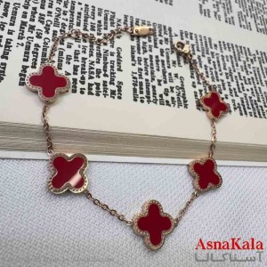 دستبند دخترانه پینترستی استیل مدل ونکلیف قرمز کد DSB18963W