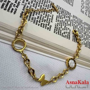 دستبند دخترانه پینترستی استیل مدل پروانه کد DSB18998W