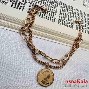 دستبند دخترانه پینترستی استیل مدل دو لاین الیزابت کد DSB181004W