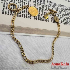 دستبند دخترانه پینترستی استیل مدل الیزابت طلایی کد DSB181008W