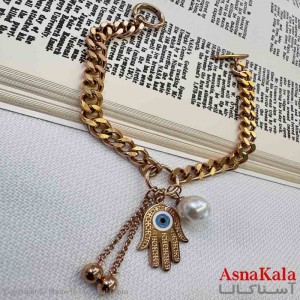 دستبند دخترانه پینترستی استیل مدل چشم نظر کد DSB181009W