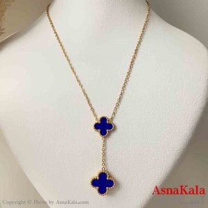 گردنبند زنانه شیک استیل مدل ونکلیف آبی کد GNB161439W