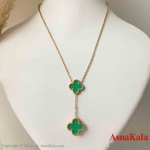 گردنبند زنانه شیک استیل مدل ونکلیف سبز  کد GNB161441W