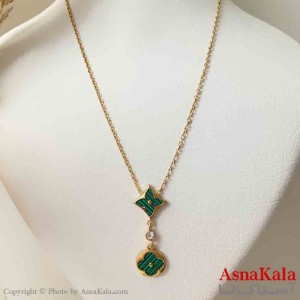 گردنبند زنانه شیک استیل مدل ستاره سبز  کد GNB161445W