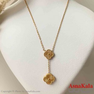 گردنبند زنانه شیک استیل مدل ونکلیف طلایی  کد GNB161448W