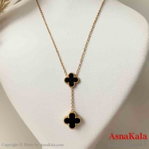 گردنبند زنانه شیک استیل مدل ونکلیف مشکی  کد GNB161450W