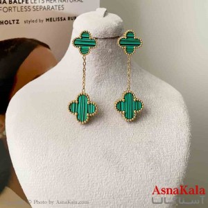 گوشواره استیل زنانه مدل ونکلیف سبز کد GSH151222W