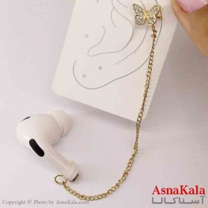 گوشواره ایرکاف ایرپاد طرح پروانه نگینی دخترانه استیل کد GSH151230W