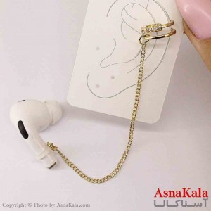 گوشواره ایرکاف ایرپاد طرح پیچی نگینی دخترانه استیل کد GSH151231W