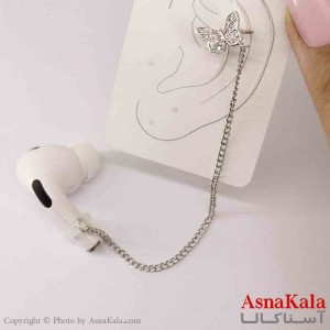 گوشواره ایرکاف ایرپاد طرح پروانه نقره ای دخترانه استیل کد GSH151233W