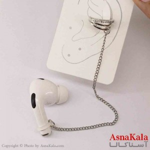گوشواره ایرکاف ایرپاد طرح چنگکی نقره ای دخترانه استیل کد GSH151235W