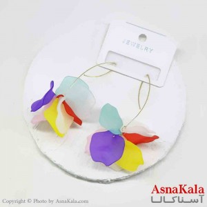 گوشواره استیل فانتزی زنانه مدل گلبرگ رنگی کد GSH151259W