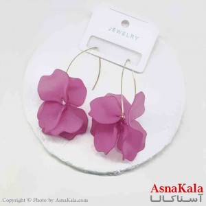 گوشواره استیل فانتزی زنانه مدل گلبرگ یاسی کد GSH151264W