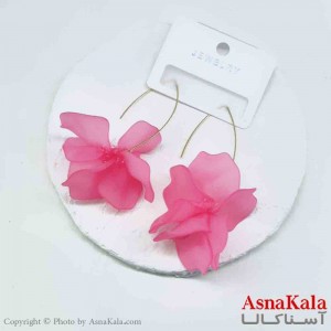 گوشواره استیل فانتزی زنانه مدل گلبرگ صورتی کد GSH151269W