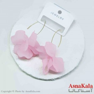 گوشواره استیل فانتزی زنانه مدل گلبرگ صورتی کد GSH151272W
