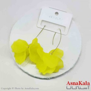 گوشواره استیل فانتزی زنانه مدل گلبرگ زرد کد GSH151273W
