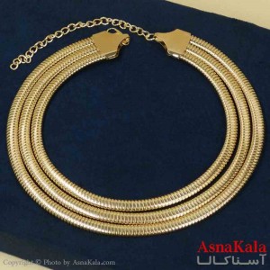 گردنبند دخترانه پینترستی استیل مدل سه لاین ماری کد GNB161464W