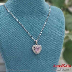 گردنبند دخترانه پینترستی استیل مدل قلب صورتی کد GNB161469W