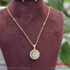 گردنبند چرخشی دخترانه شیک استیل مدل گرد نگینی کد GNB161476W