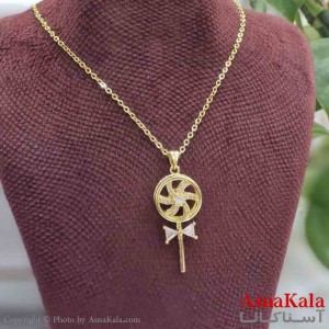 گردنبند چرخشی دخترانه شیک استیل مدل گل  کد GNB161478W