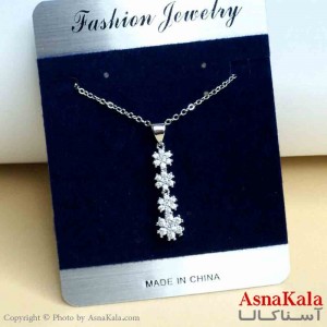 گردنبند دخترانه شیک استیل مدل برف نقره ای کد GNB161490W