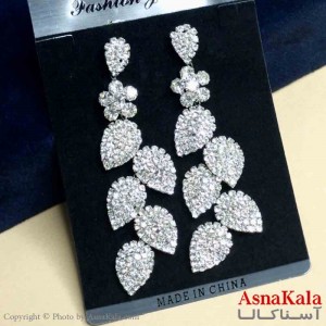 گوشواره استیل شیک زنانه مدل برگ جواهری کد GSH151288W