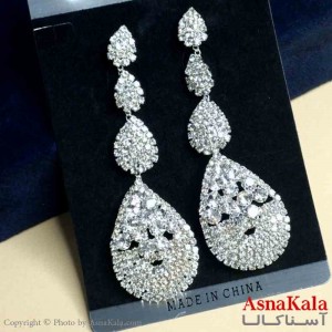 گوشواره استیل شیک زنانه مدل اشک جواهری کد GSH151289W