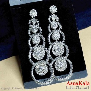 گوشواره استیل شیک زنانه مدل دایره فول نگین کد GSH151292W