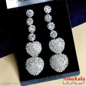 گوشواره استیل شیک زنانه مدل قلب جواهری کد GSH151293W