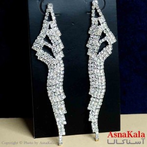 گوشواره استیل شیک زنانه مدل آویزی جواهری کد GSH151296W
