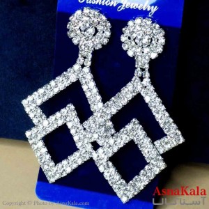 گوشواره استیل شیک زنانه مدل مثلث جواهری کد GSH151302W