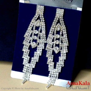 گوشواره استیل شیک زنانه مدل فول نگین کد GSH151304W