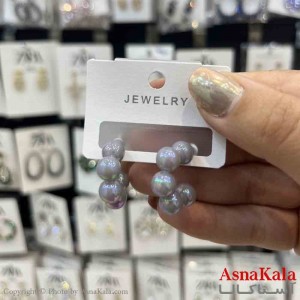 گوشواره استیل  فانتزی دخترانه مدل گرد ابری کد GSH151329W