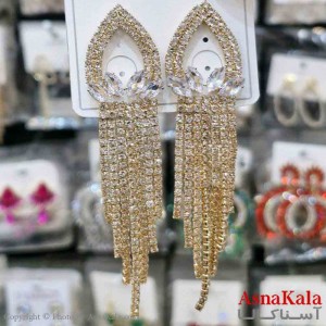 گوشواره استیل شیک دخترانه مدل مثلث نگینی کد GSH151341W