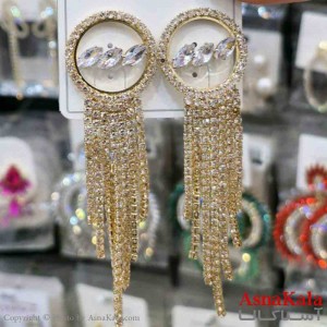 گوشواره استیل شیک دخترانه مدل آویز درخشان  کد GSH151346W