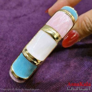 بنگل مینیمال دخترانه استیل مدل مینا کاری رنگی کد DSB181028W