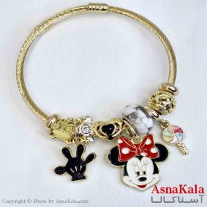 دستبند دخترانه پاندورا استیل مدل میکی ماوس کد DSB181029W